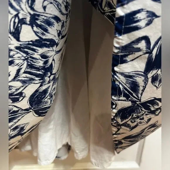 Abercrombie & Fitch The Emerson Poplin Puff Sleeve  Dress Blue White XS - Picture 8 of 8